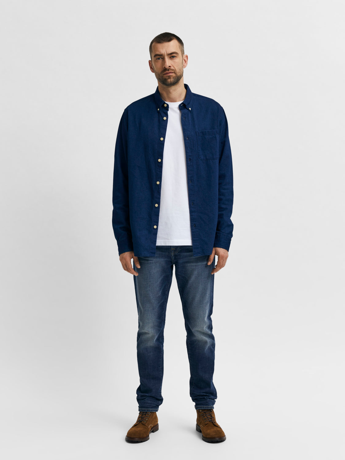 SLHSLIM-LEON Jeans - Dark Blue Denim